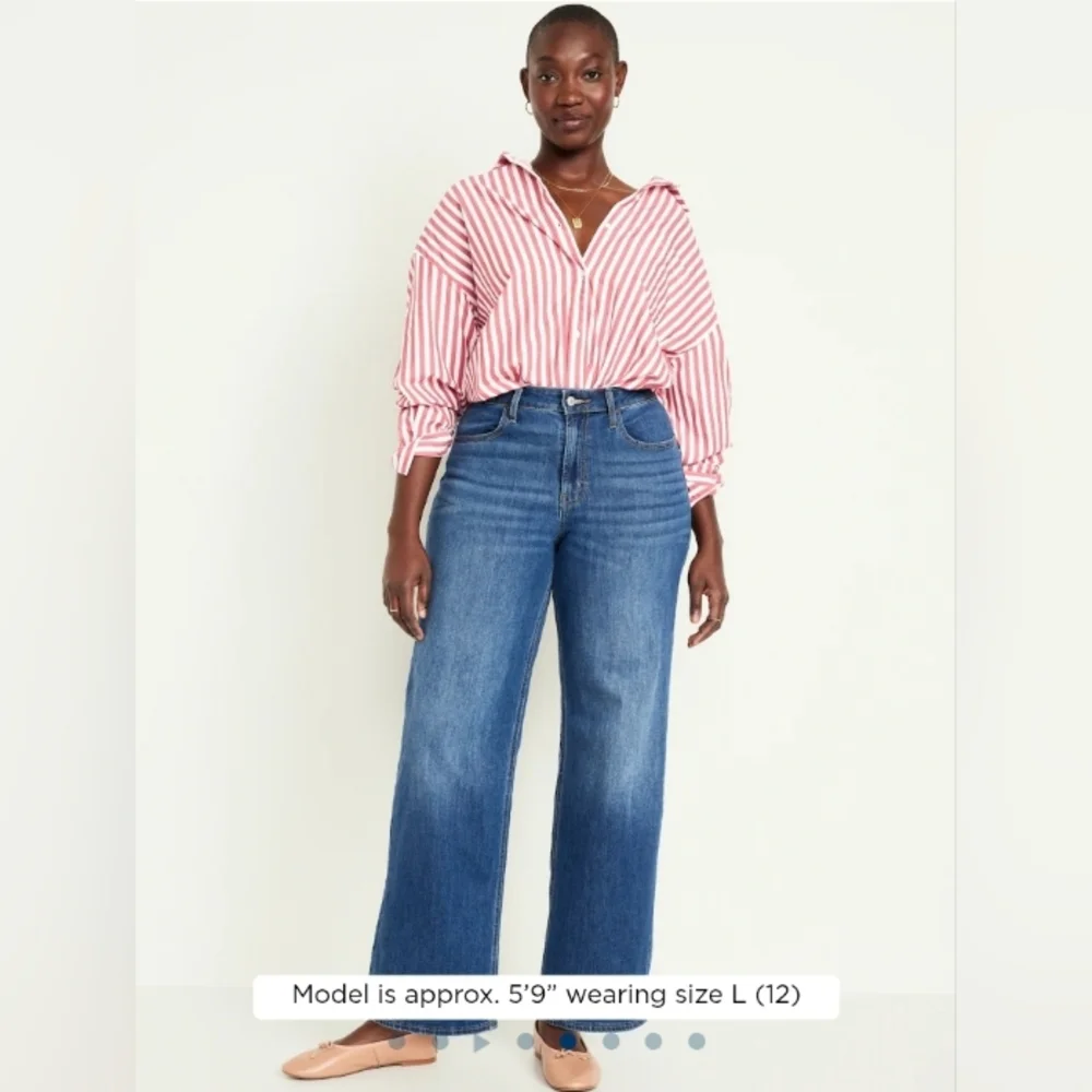 NWT- Old Navy Wow Wide Leg High-Rise Jean Size 12 - Picture 3 of 4